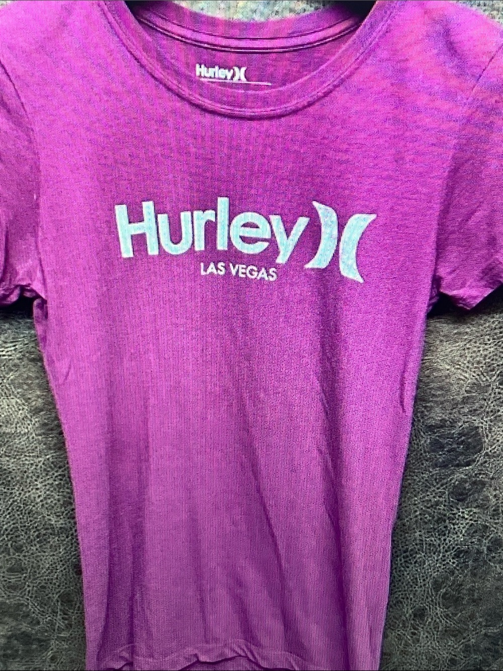 Hurley Purple Las Vegas Logo Short Sleeve Tee